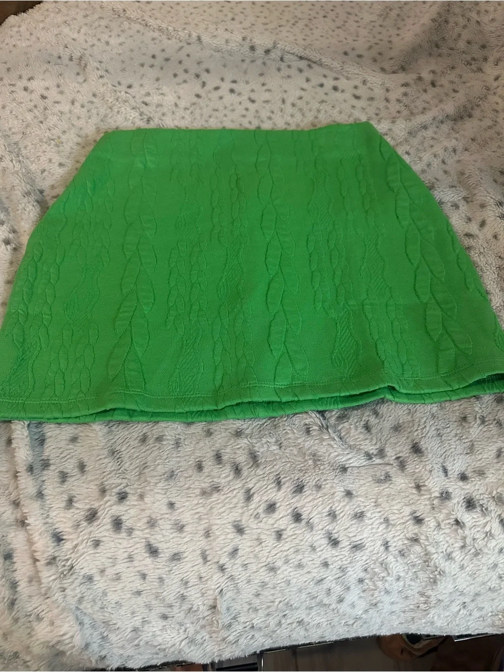 NWOT Zara Women's Green Cable-Knit Mini Skirt